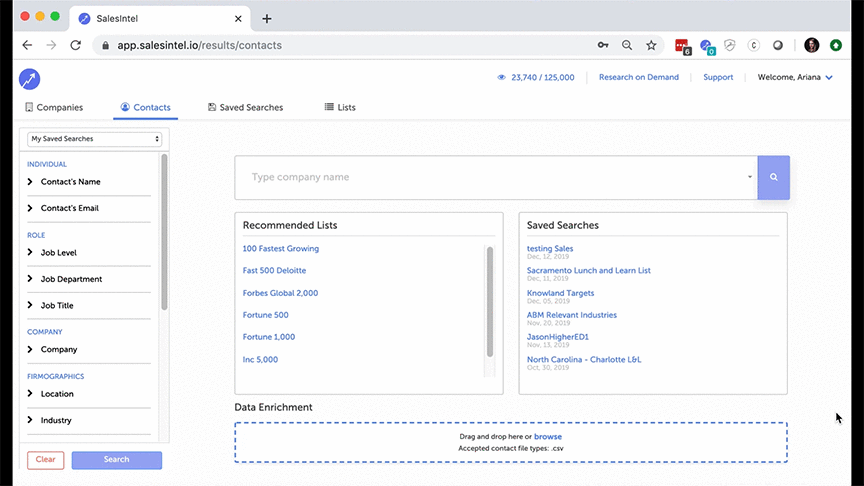 SalesIntel New UI and 3.5X Search Speeds