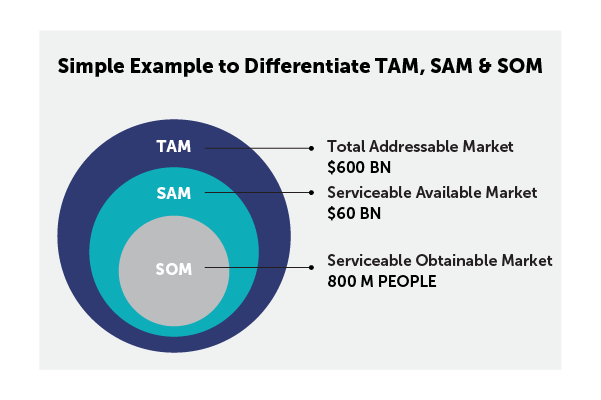 Simple Example to Differentiate TAM, SAM & SOM
