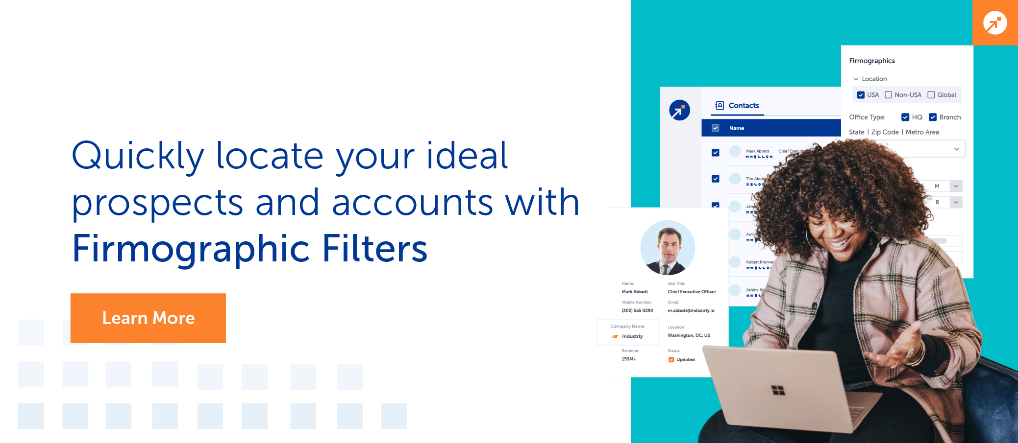 Quickly locate your ideal prospects and accounts with Firmographic Filters