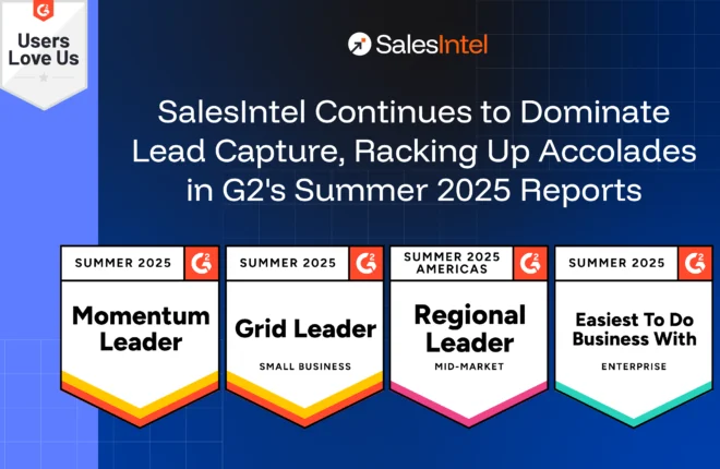 SalesIntel Continues to Dominate Lead Capture, Racking Up Accolades in G2's Summer 2025 Reports