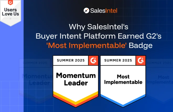 Why SalesIntel's Buyer Intent Platform Earned G2's 'Most Implementable' Badge