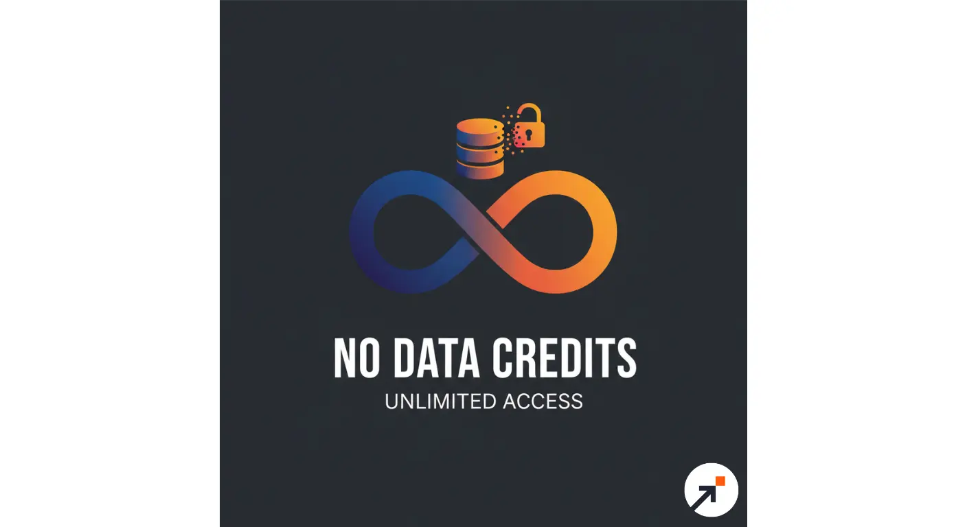 A visual representation of unlimited data access without the restriction of credits.